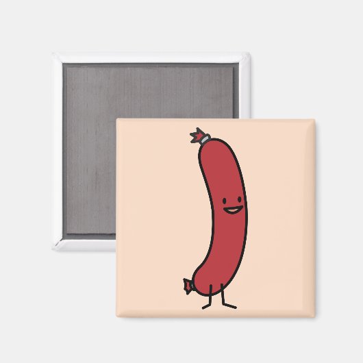 Schweinefleisch-Wurst Kielbasa Dackel Hot Dog Magnet (Vorderseite/Rückseite)