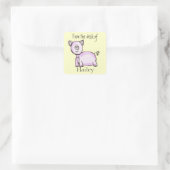 Schweinefleischaufkleber Quadratischer Aufkleber (Tasche)