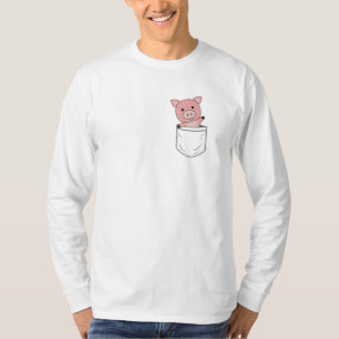 Schweinefleischfarm Niedliche Tiere Brust Pocket T-Shirt