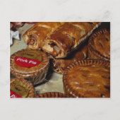 Schweinefleischkuchen und Wurstrollen Postkarte (Vorderseite)