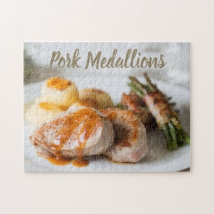 Schweinefleischmedaillons tenderloin mit Kartoffel Puzzle