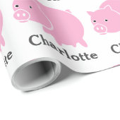 Schweinefleischzucht Cartoon Geschenkpapier (Rolleneckpunkt)