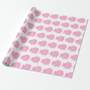 Schweinefleischzucht Tierhähnchen Cartoon Geburtst Geschenkpapier
