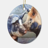 Schweineflüsterer Keramik Ornament (Links)