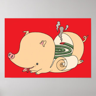 Schweineförmige Mückenkerze. Poster