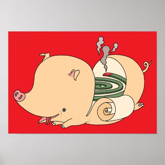 Schweineförmige Mückenkerze. Poster (Vorne)