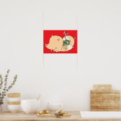 Schweineförmige Mückenkerze. Poster (Küche)