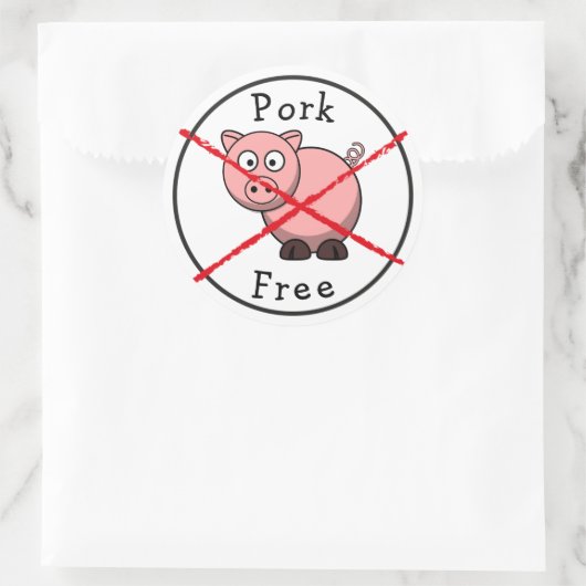 Schweinefreie Schweine - Lebensmittelkennzeichnung Runder Aufkleber (Tasche)