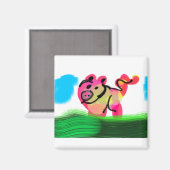 Schweinefrühling Magnet (Vorderseite/Rückseite)