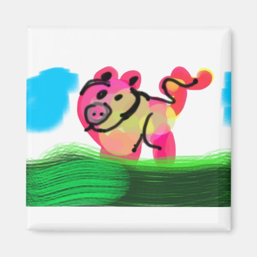 Schweinefrühling Magnet (Vorne)