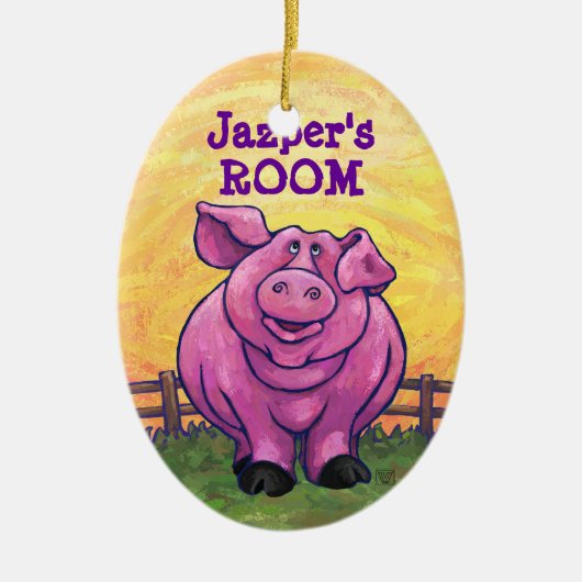 Schweinegengeschenke und -zubehör keramikornament (Vorne)