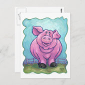 Schweinegengeschenke und -zubehör postkarte (Vorne/Hinten)