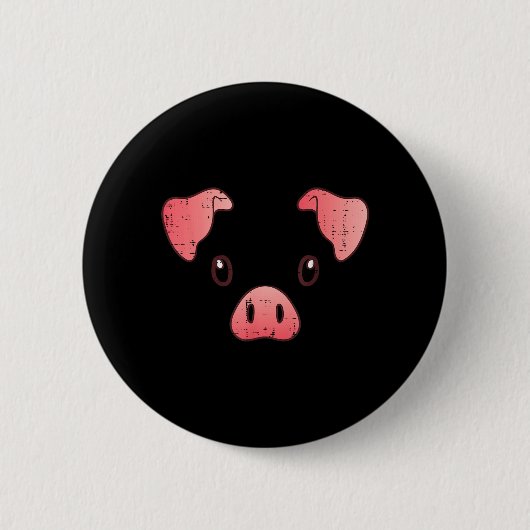 Schweinegesicht-Kostüm Süßes Ferkel Halloween-Tier Button (Vorderseite)