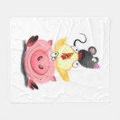 Schweinehähnchen und Maus Freunde Funny Fleece Bla (Vorderseite (Horizontal))