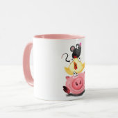 Schweinehähnchen und Maus Freunde Funny Mug Tasse (Vorderseite Links)
