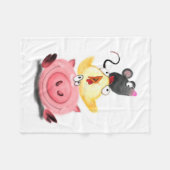 Schweinehähnchen und Maus Funny Baby Fleece Blanke (Vorderseite (Horizontal))