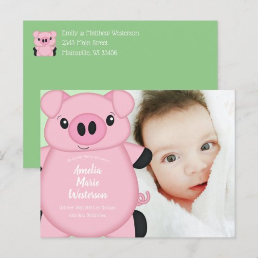 Schweinehälfte Postkarte (Vorne/Hinten)