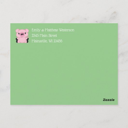 Schweinehälfte Postkarte (Rückseite)