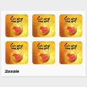 Schweinejahr 2019 Gruß in Vietnamesisch Gold Squar Quadratischer Aufkleber (Blatt)