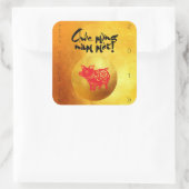 Schweinejahr 2019 Gruß in Vietnamesisch Gold Squar Quadratischer Aufkleber (Tasche)