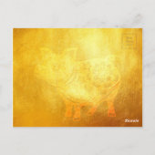 Schweinejahr Gruß in vietnamesischen Gold-Postkart Postkarte (Rückseite)