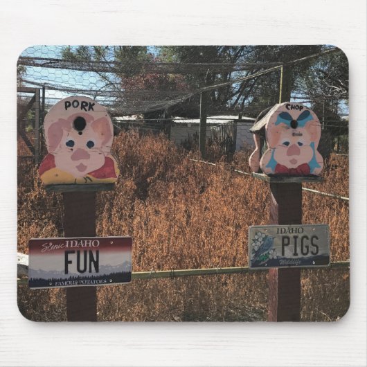 Schweinekanne, Schweine, Idaho Gewitzte Zeichen Mousepad (Vorne)