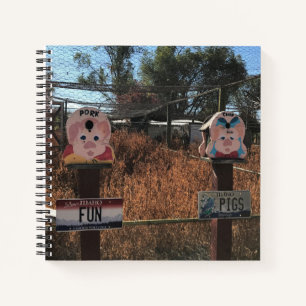 Schweinekanne, Schweine, Idaho Gewitzte Zeichen Notizblock