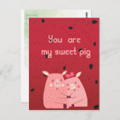 Schweinekarte Postkarte (Vorne/Hinten)