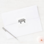Schweinekarte Quadratischer Aufkleber (Umschlag)