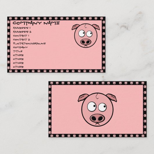 Schweinekarten Visitenkarte (Vorne/Hinten)