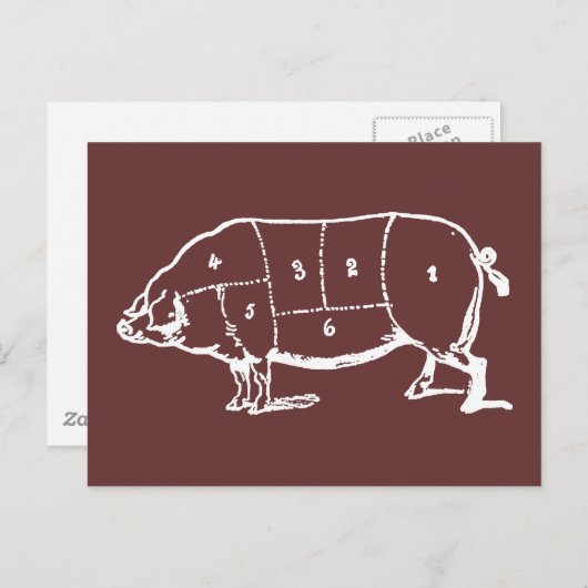 Schweinekasten-Diagramm (PIG) - Bacon Postkarte (Vorne/Hinten)