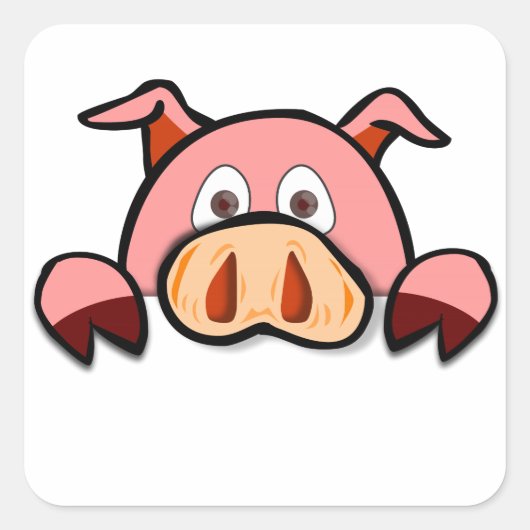 Schweinekleber Quadratischer Aufkleber (Vorderseite)