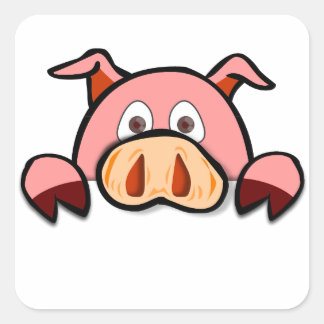 Schweinekleber Quadratischer Aufkleber
