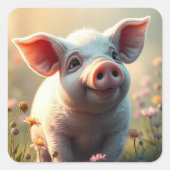 Schweinekleber Quadratischer Aufkleber (Vorderseite)