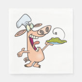 Schweinekoch mit Essen Serviette (Vorderseite)