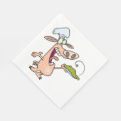 Schweinekoch mit Essen Serviette (Ecke)