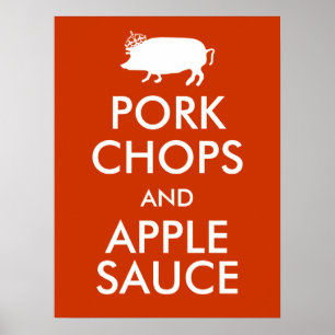 Schweinekochen und Apfelsauce Poster