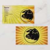 Schweinekopf; gelb visitenkarte (Vorne/Hinten)