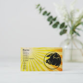 Schweinekopf; gelb visitenkarte (Stehend Vorderseite)