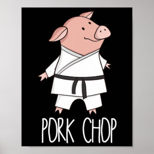 Schweinekotelett - Lustiger Schwein Tier Pun Karat Poster