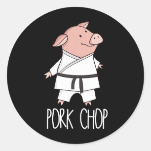 Schweinekotelett - Lustiger Schwein Tier Pun Karat Runder Aufkleber