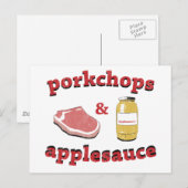 Schweinekoteletts & Apfelmus Postkarte (Vorne/Hinten)