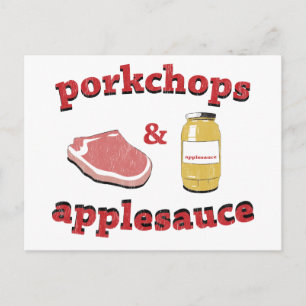 Schweinekoteletts & Apfelmus Postkarte