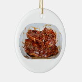 Schweinekoteletts in der weißen Teller-Fotografie Keramik Ornament (Rechts)