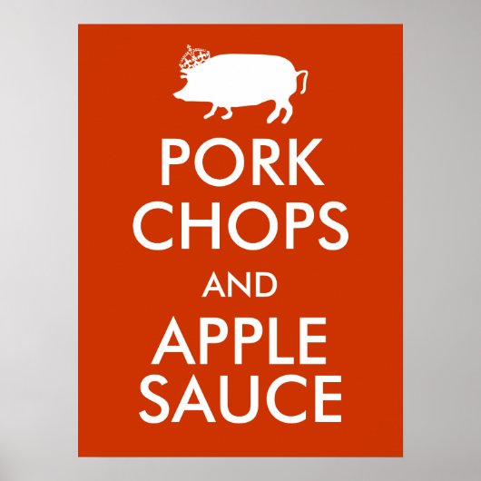 Schweinekoteletts und Apfelmus Poster (Vorne)