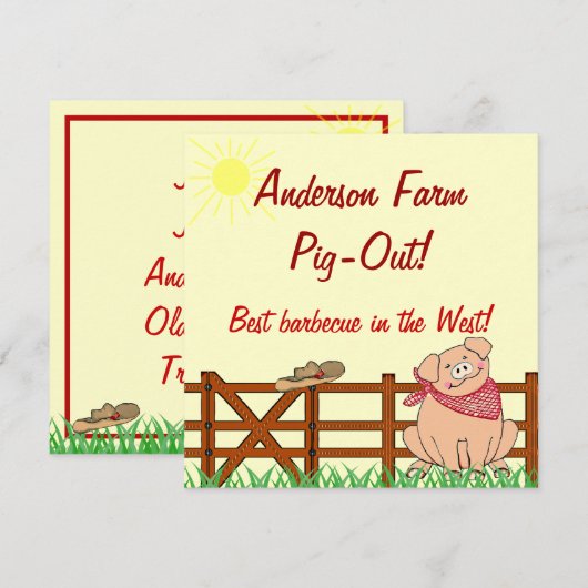 Schweinekrippe Einladung (Vorne/Hinten)