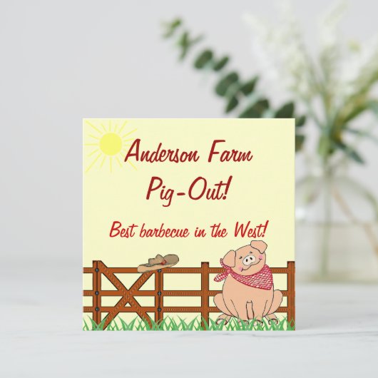 Schweinekrippe Einladung (Stehend Vorderseite)