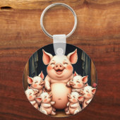 Schweinekunst – Mutter & Ferkel Schlüsselanhänger (Vorderseite)