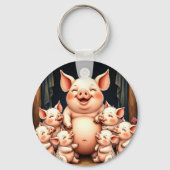 Schweinekunst – Mutter & Ferkel Schlüsselanhänger (Rückseite)