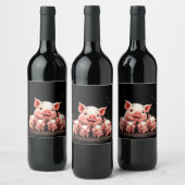 Schweinekunst – Muttersau und Ferkel Weinetikett (Flaschen)